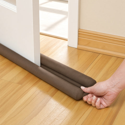 Door and Window Draft Stopper, Dual Sided, Brown, Set of 2