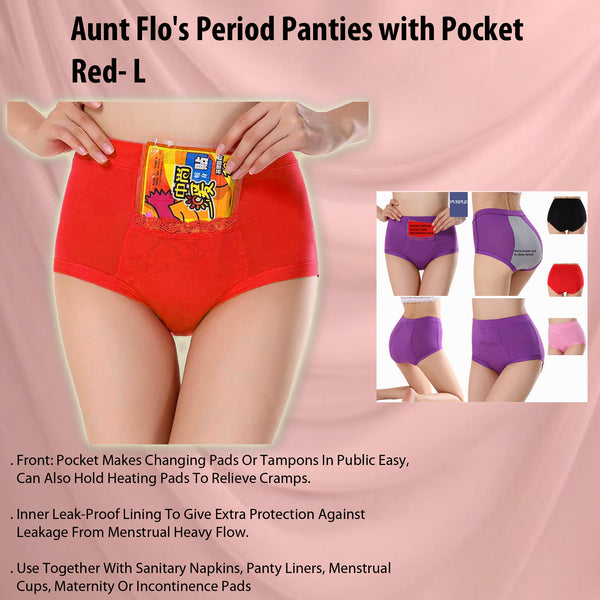 Aunt Flo Code RED Menstrual Underwear Period Underwear for