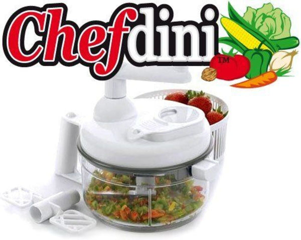 Kitchen + Home Food Chopper - Miracle Chopper 4 in 1 Salsa Maker, Food Chopper, Mixer, Blender and Salad Spinner