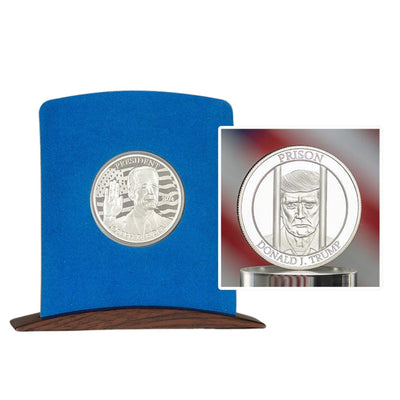 Joe Biden 2024 Collectible Medallions – 2-Pack Gold & Silver-Tone Souvenir Set with Display Holders and Certificates – Political Keepsake for Collectors and Supporters