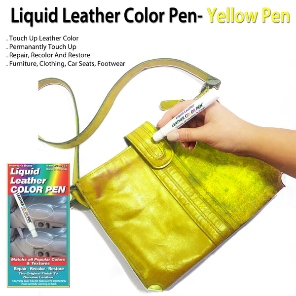Liquid Leather Color Pen Repair Permanent Recolor Yellow Pen