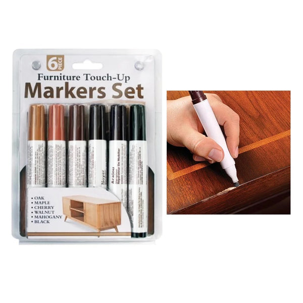 Furniture Touch-Up Marker Set - 6 Piece Set, Repair and Restore Wood  Surfaces