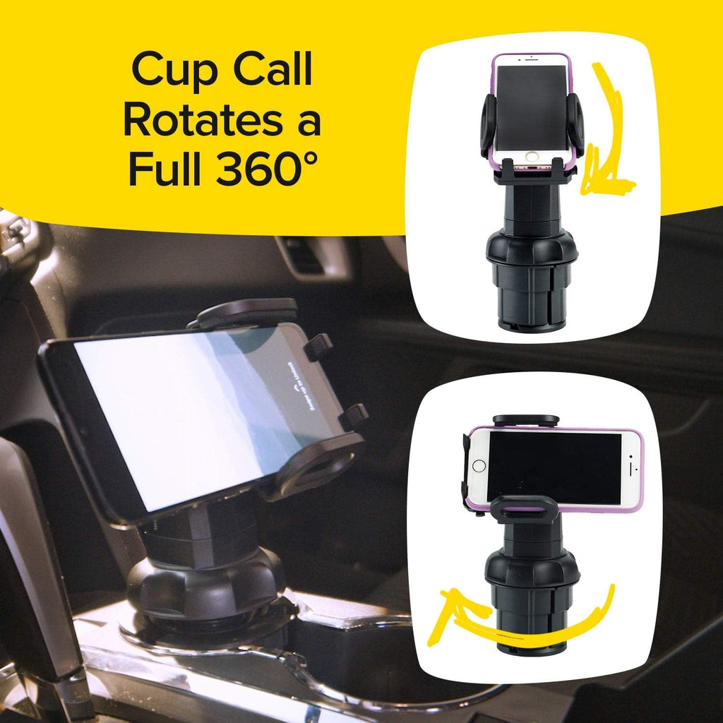 Cup Call Car Phone Mount - Adjustable Cup Holder – 2 Pack (Black & Gray)