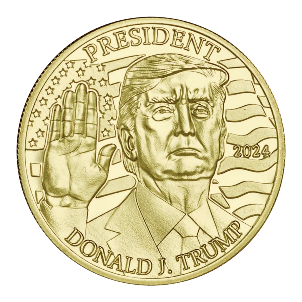 Donald Trump 2024 Commemorative Coin Gold Collectible Display Case Certificate