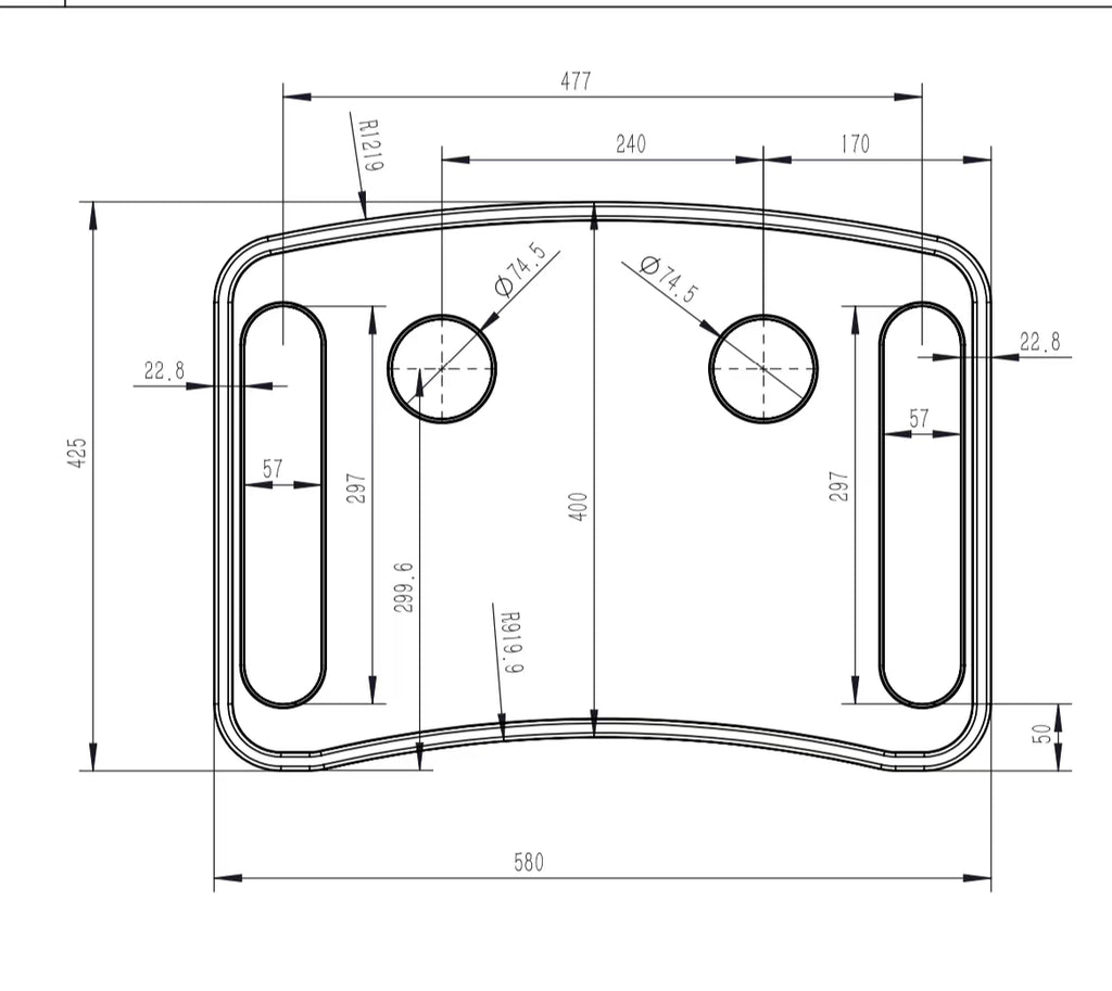 Deluxe Enhanced Mobility Tray, Gray