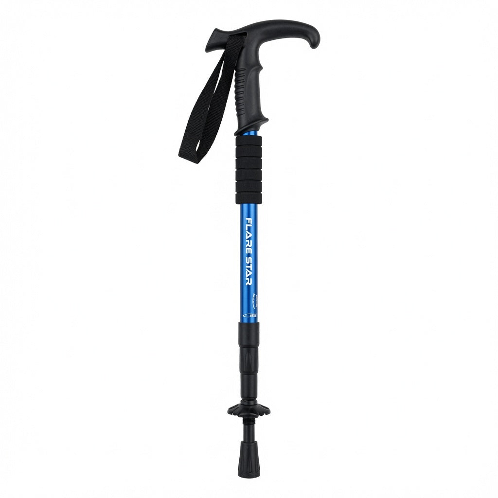 Flare Star Adjustable Telescopic Trekking Poles - Collapsible Hiking Walking Sticks (Assorted)