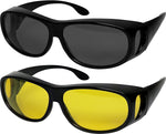 HD Vision Wraparounds Fit Over Glasses Day and Night Sunglasses
