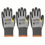 Manusage A5 Cut Resistant Gloves 3 Pair HPPE Nitrile Grip - Unisex