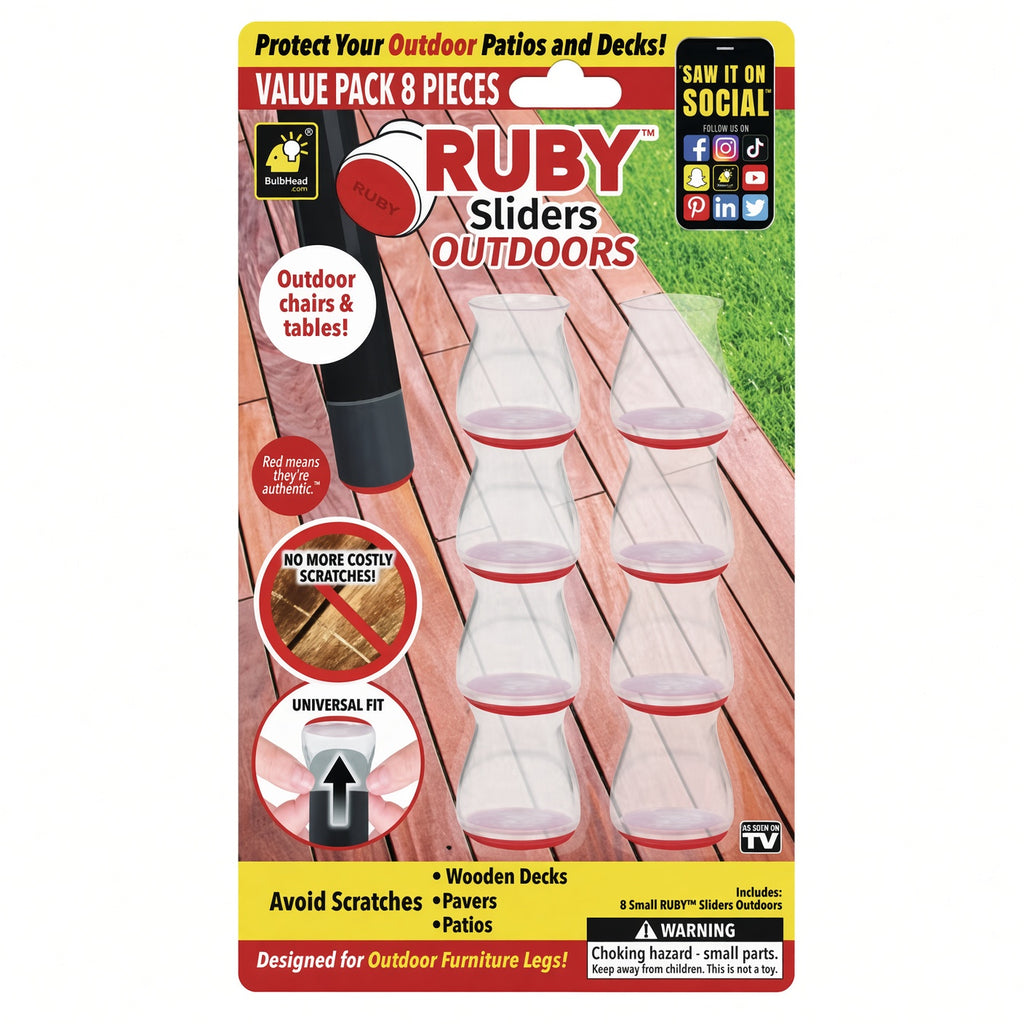 Ruby Sliders Outdoor Patio Furniture Leg Tip (8-Count)