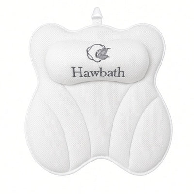 Hawbath Ultra-Soft Bath Pillow – Neck and Back Support with 6 Suction Cups