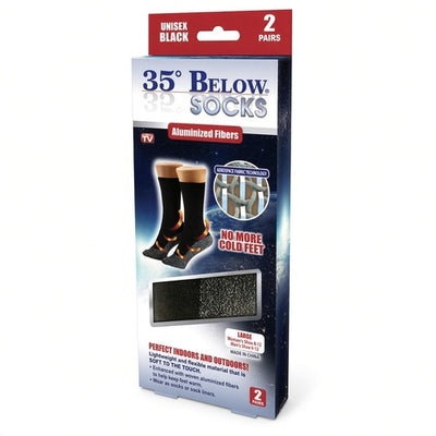 35 Below Aluminized Fiber Socks 2-Pack Black S/M