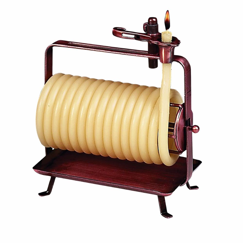 Candle By The Hour - 80 Hour Horizontal With Copper Base Dreamy Nights Light Candle By The Glowing Hour Pliable Beeswax Coil