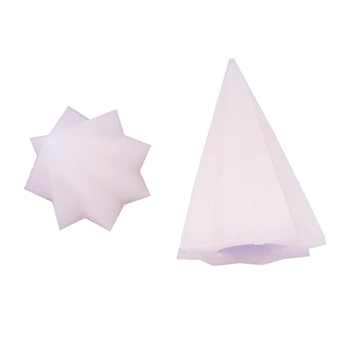 Geometrics Color Changing Flameless Wax LED Ornaments with Decorative Lights (2 Pack)- Stars