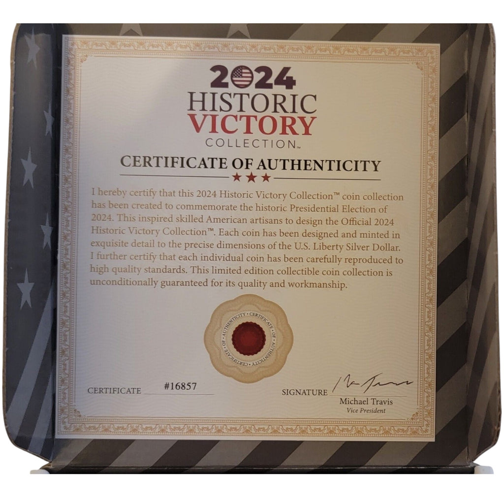 Donald Trump 2024 Commemorative Coin Gold Collectible Display Case Certificate