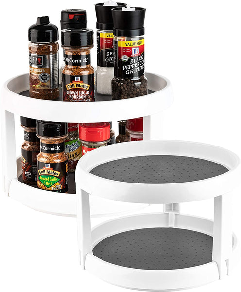 Two-Level Turntable Spice Storage Rack | Kole Imports