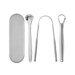 As Seen On TV Tongue Scraper - 4 Piece Kit - (Silver)