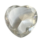 Glass Diamond Heart Jewel Paperweight- Clear (80mm)