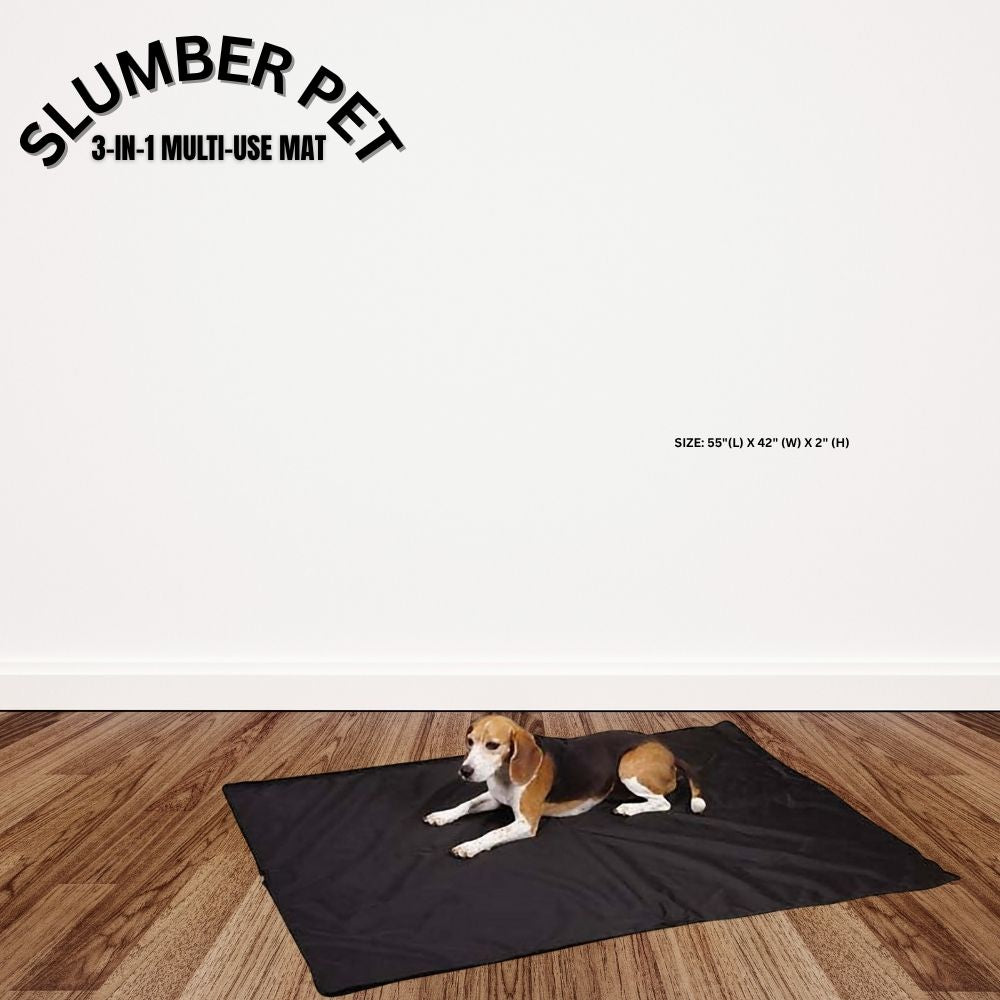 3-in-1 Black Pet Mat by Slumber Pet - Comfort and Convenience