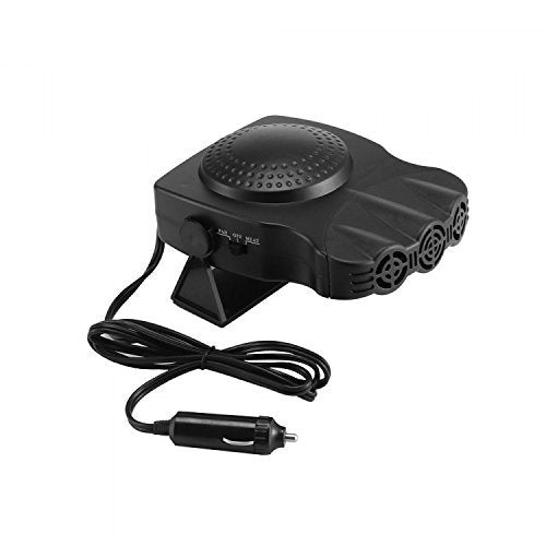 Portable Car Heater Fan (Black) 2-in-1 Defrost Defog & Cooling Vent Fan