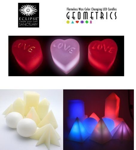 Eclipse Geometrics Color-Changing LED Flameless Wax Ornaments (Heart)