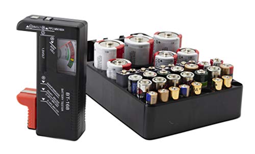 Battery Organizer & Tester With Battery Slots Cell Batteries