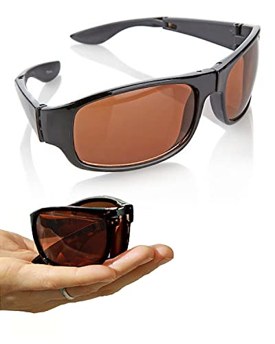 HD Vision Fold Aways Sunglasses Deluxe- 2 Pack (Black)