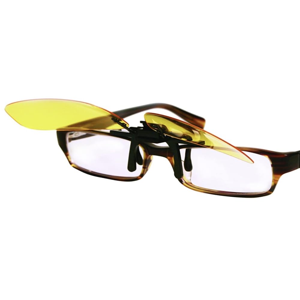 Night View Night Vision Clip On Glasses, Yellow, One Size