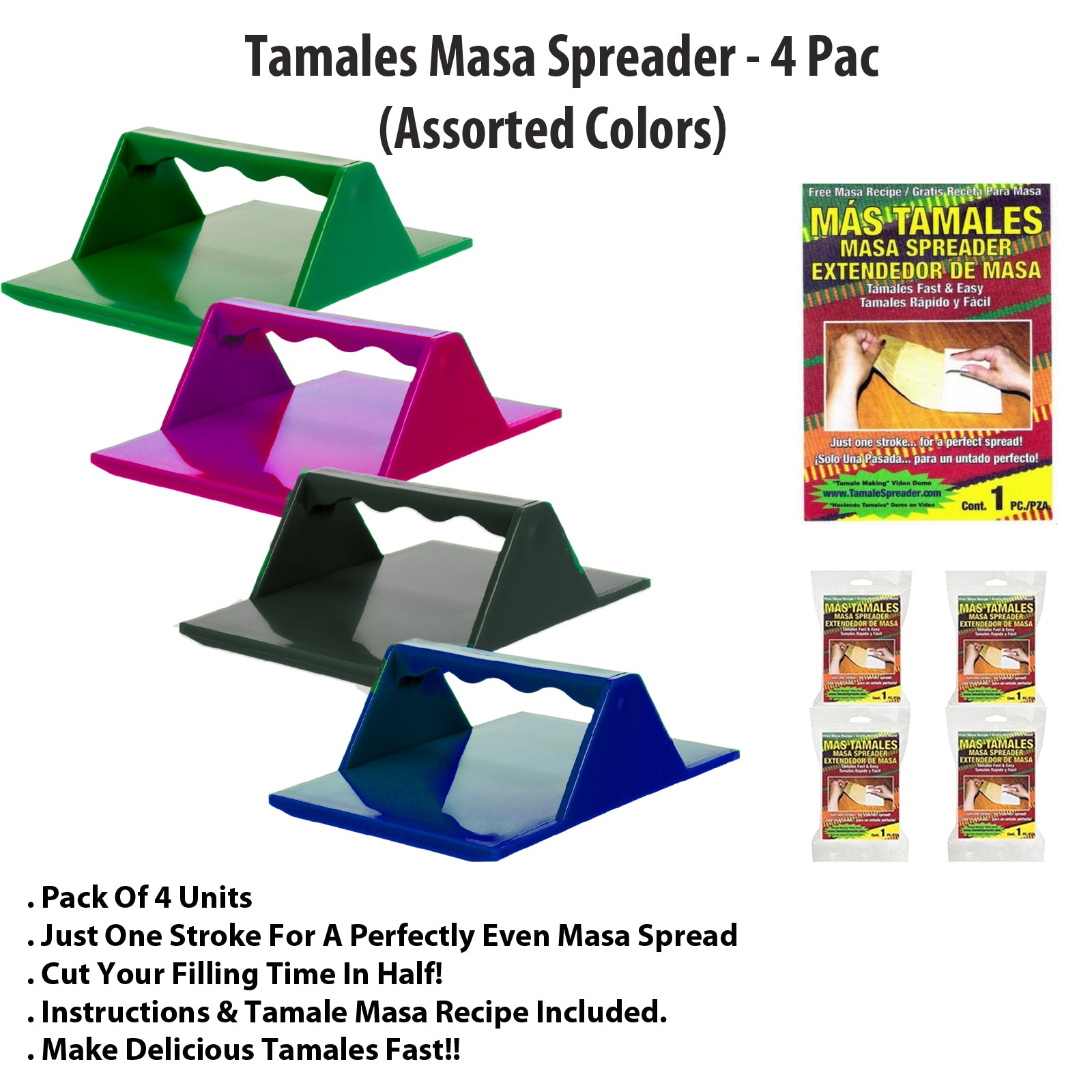  Tamale Masa Spreader Tool (2 Pack, Green) Masa Spreader for  Tamales, Espátula Para Hacer Tamales, Maker for Wrappers & Corn Husks,  Extendedor de Masa Para Tamales, Tamale Spatula with Precision Guides