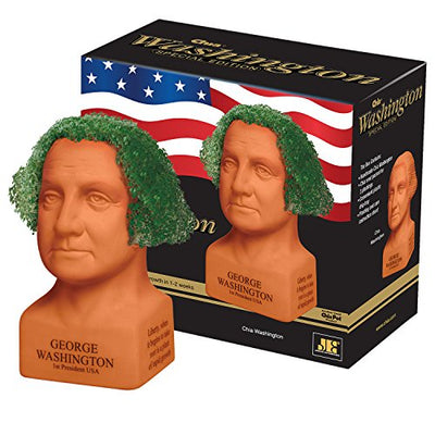 Chia Pet George Washington with Seed Pack, Decorative Pottery Planter, Easy to Do and Fun to Grow, Novelty Gift, Perfect for Any Occasion