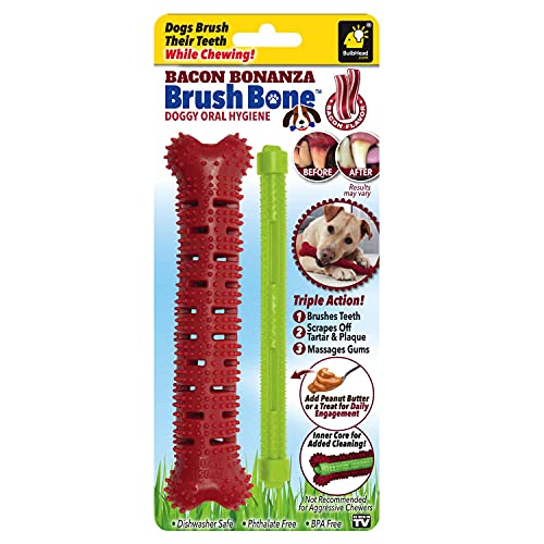 BrushBone - Dog Toothbrush Bone - Bacon Bonanza