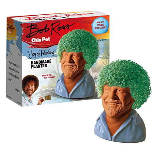 Chia Pet Planter - Bob Ross with Blue Shirt