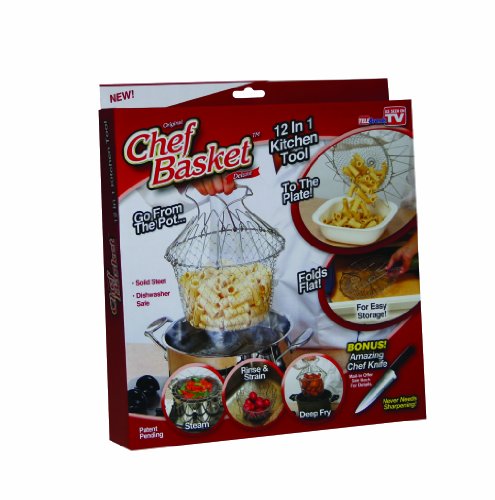 Chef Basket 12-in-1 Stainless Steel Strainer, Fryer, Steamer & Colander