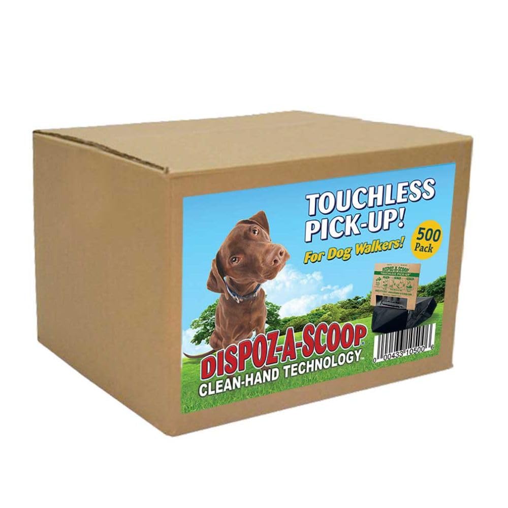 HealthPro Dispoz-A-Scoop – No Touch, Sanitary Dog Poop Scoopers – 500 Pack
