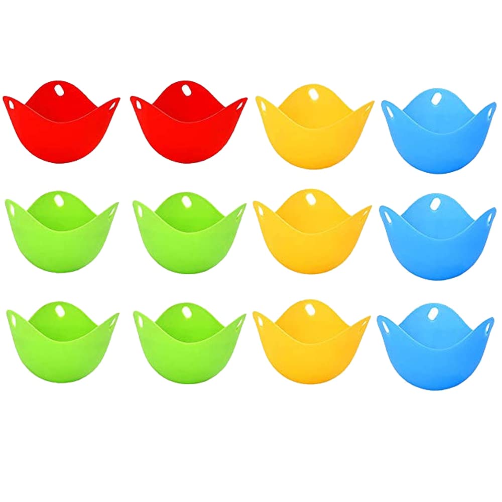 Silicone Egg Poacher Pods - 12 ct. - Heat-Resistant Nonstick Cooking Cups for Eggs