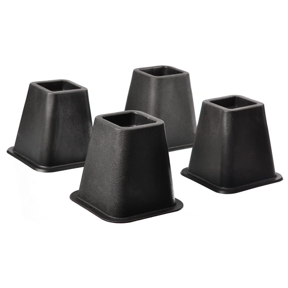 Bed Lifters - 4 Piece Set - Black