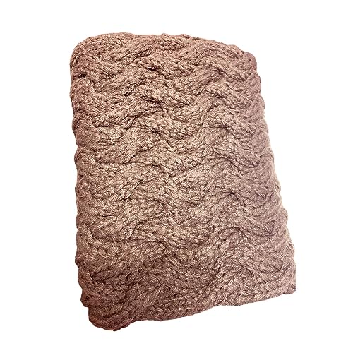 Twist Infinity Scarf (Brown) - Luxurious Cable Knit Design for Ultimate Warmth