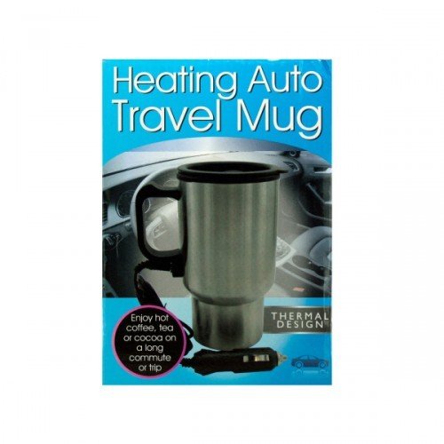 3-Pack 12V Heated Car Travel Mugs - Silver