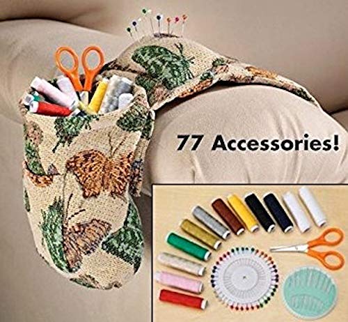 Butterfly Tapestry Armrest Organizer Set - Includes Handy Sewing Kit