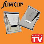 Slim Clip Metal Money Clip Holder - Stainless Steel Bill & Card Organizer