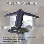 3 in 1 Valet Car Hanger- Clothes Hanger/Safety Handle/Hooks