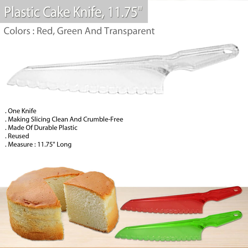 11.75" Plastic Cake Knife - Perfect for Slicing Cakes and Pastries