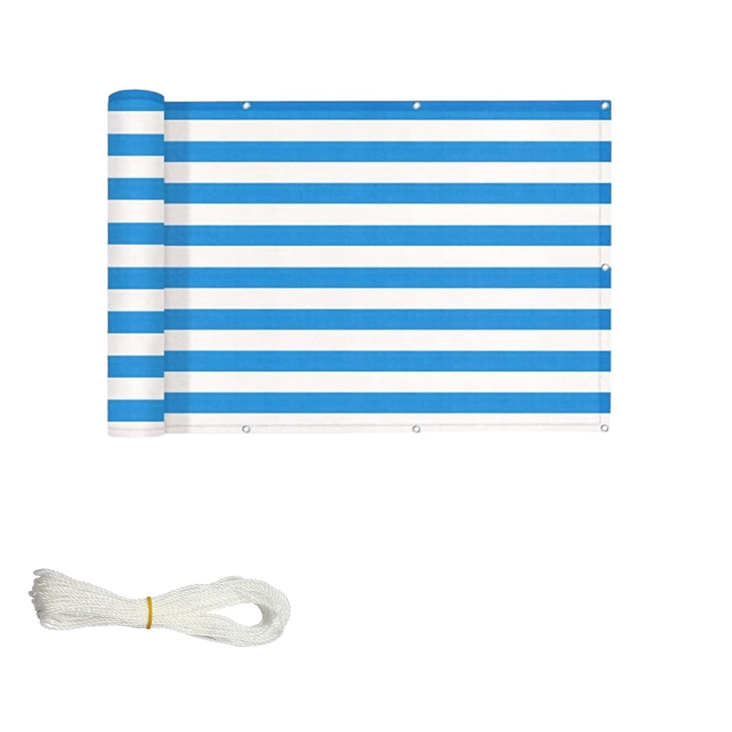 Ideaworks Deck & Fence Privacy Screen- Blue and White Stripes