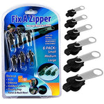 Universal Zipper Repair Kit - 6 Pack (Black) for All Your Zipper Needs