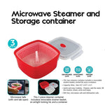 3-Piece Microwave Steamer and Storage Containers: Cook, Store, and Go