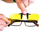 Night View Night Vision Clip On Glasses, Yellow, One Size