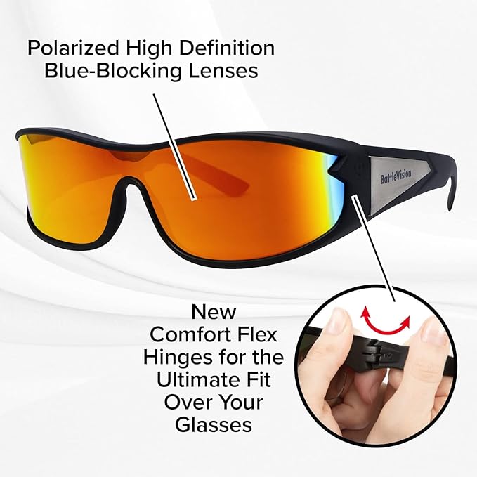 Battle Vision Wrap Around Glasses 3-Pack – Day, Night & Storm Sunglasses