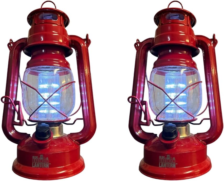 Olde Brooklyn Lantern - Red - Two Pack