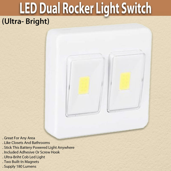 Ultra-Bright LED Dual Rocker Light Switch - Illuminate Your Space