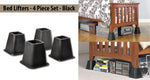 Bed Lifters - 4 Piece Set - Black