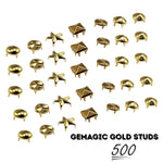 GeMagic Gold Studs - 500 pieces-  Assorted Pack